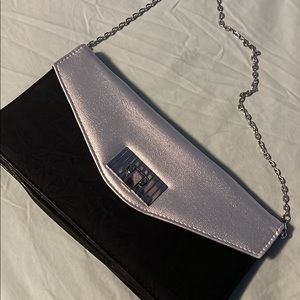 Clutch purse with clasp and chain strap, unused